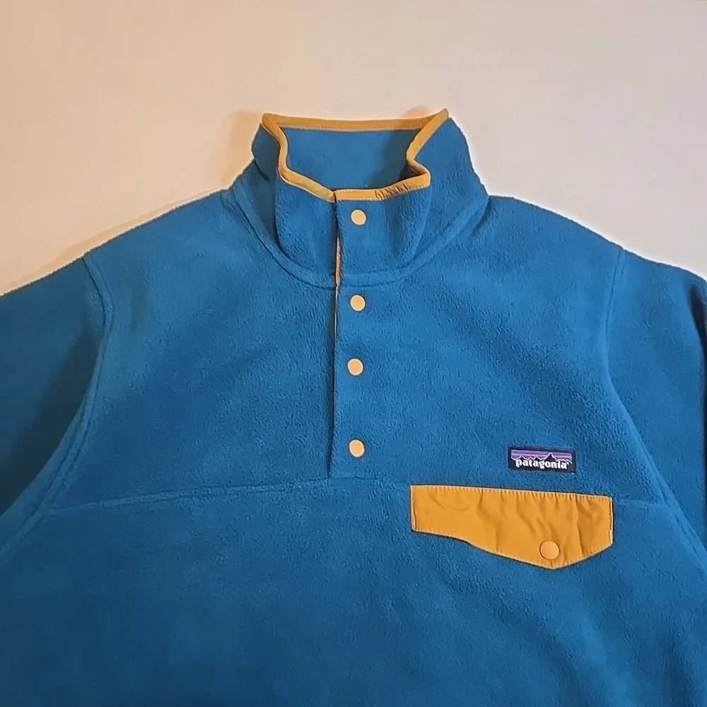 Patagonia Fleece Snap-T Pullover‎ Underwater Blue Men's XS Synchilla USA Jacket